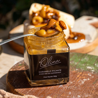Caramelo Salgado Picante Com Mix De Castanhas - Olina - 190G